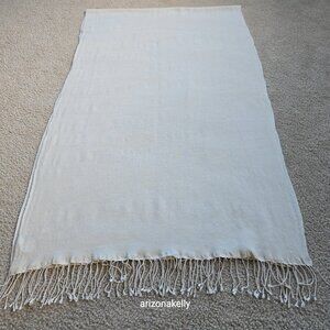 Silk/Cashmere Woven Scarf Ivory